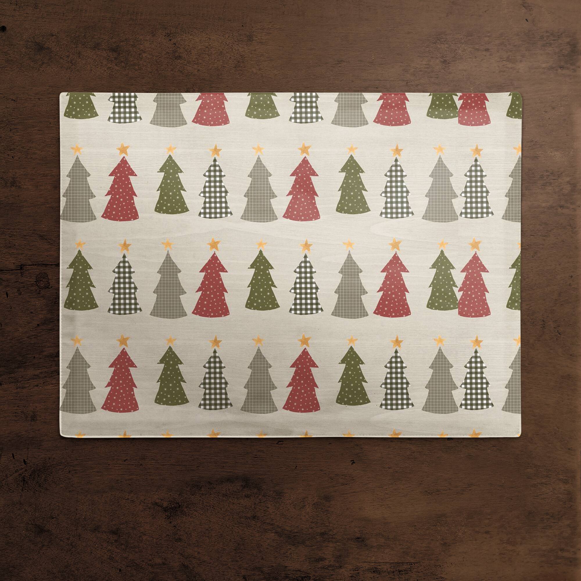 Cream Tree Pattern Cotton Twill Placemat